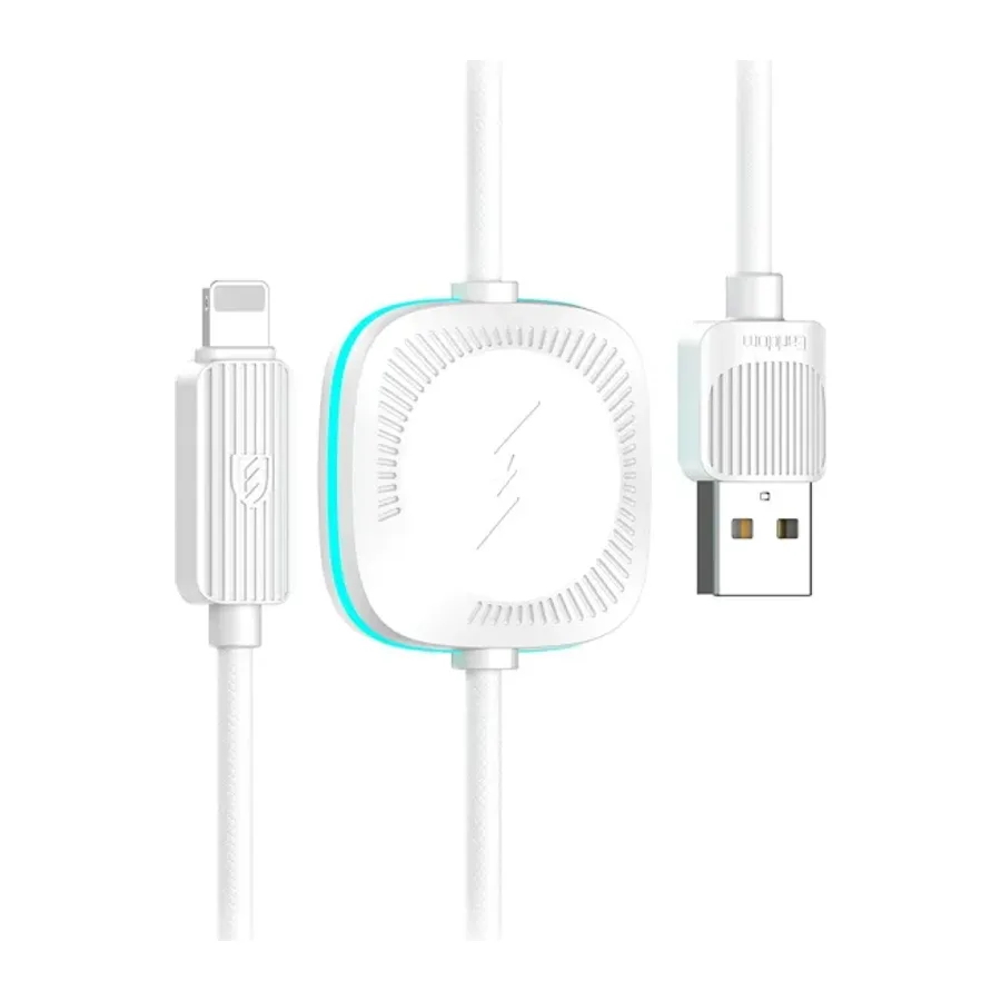 Earldom WC40 1.2M 12W Usb to Lightning ve 2.5W Kablosuz Saat Şarj Çıkışlı 2in1 Hızlı Şarj Kablosu - Beyaz