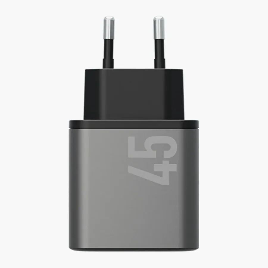 Energea AmpCharger GaN45 2 Adet 45W Type-C Çıkışlı Hızlı Şarj Aleti - Koyu Gri