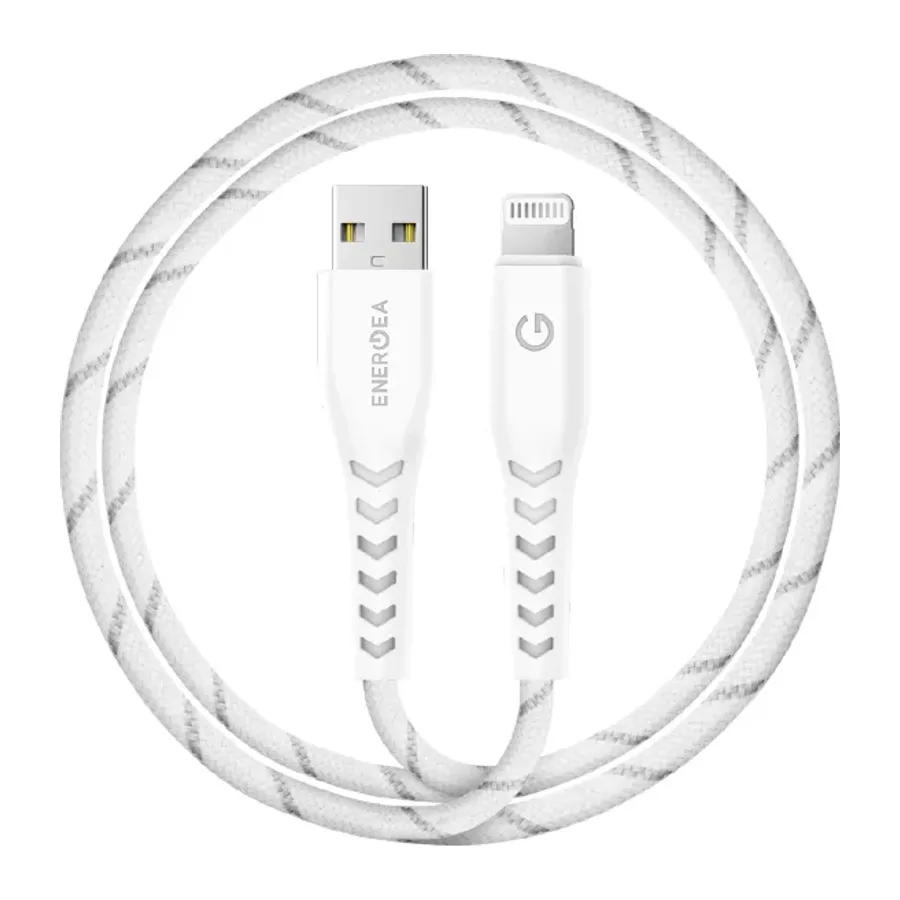 Energea C89 NyloFlex 1.5M 3A USB to Lightning Hızlı Şarj Kablo - Beyaz