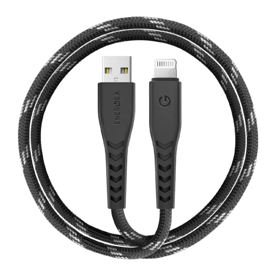 Energea C89 NyloFlex 1.5M 3A USB to Lightning Hızlı Şarj Kablo - Siyah
