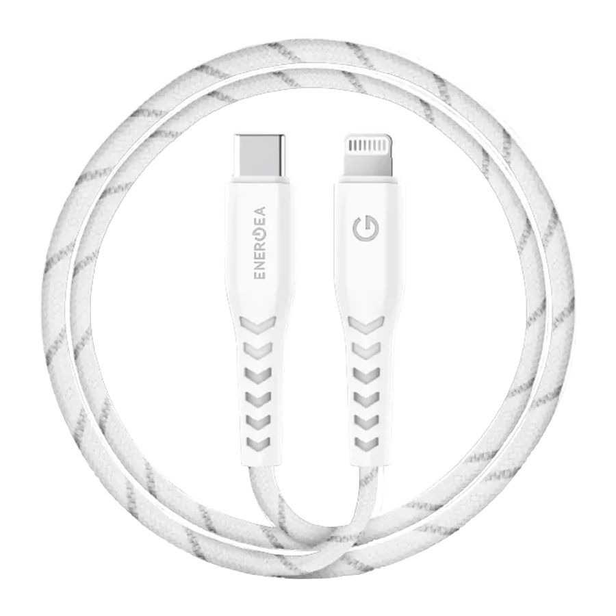 Energea C94 NyloFlex 1.5M 100W Type-C to Lightning PD Hızlı Şarj Kablo - Beyaz