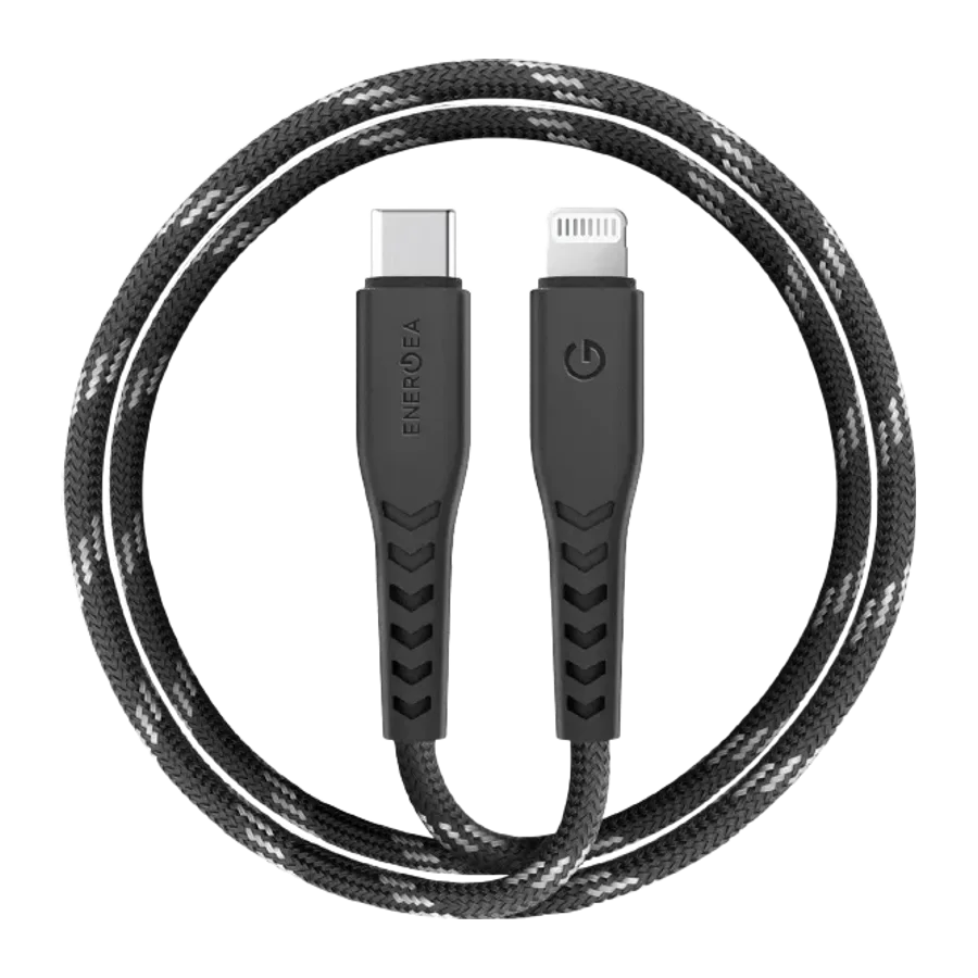 Energea C94 NyloFlex 3M 100W Type-C to Lightning PD Hızlı Şarj Kablo - Siyah