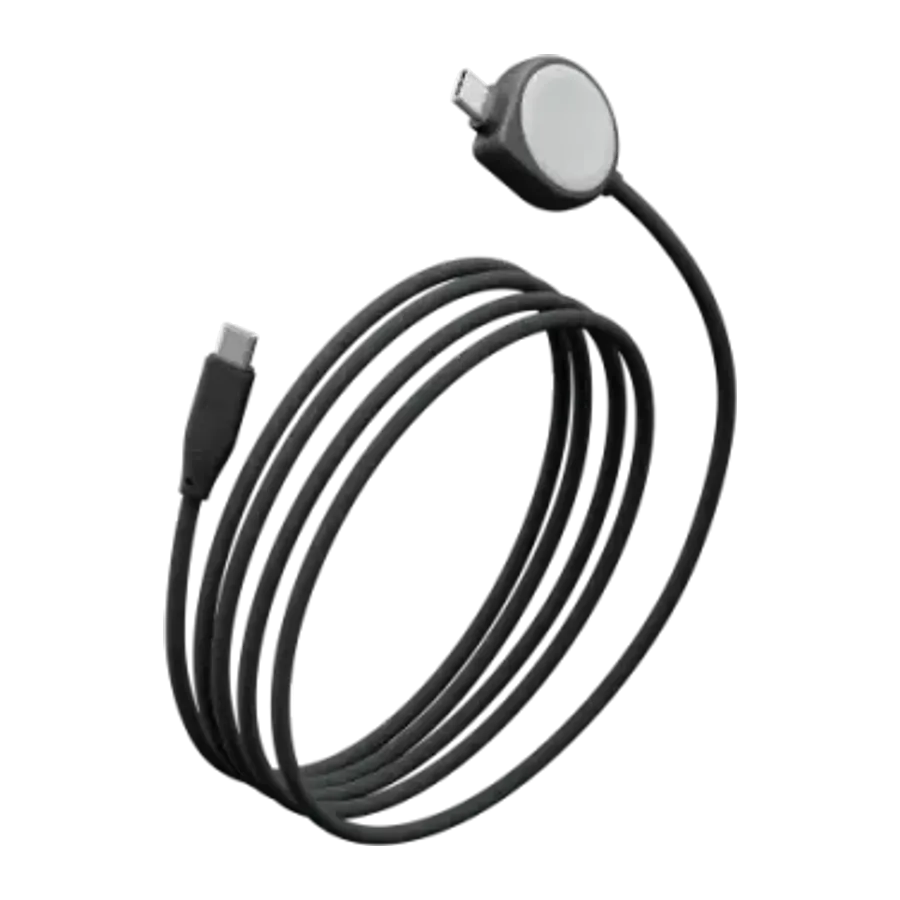 Energea Flow Duo Watch 2in1 1.5M 60W Type-C to Type-C ve Watch PD Hızlı Şarj Kablo - Siyah