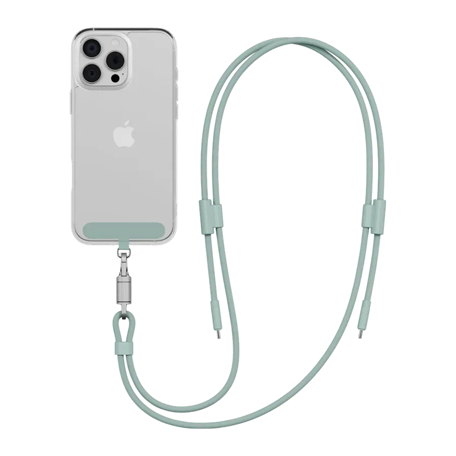 Energea Lasso 240W 1.5M Lanyard Tasarımlı USB-C to USB-C Şarj Kablosu - Yeşil