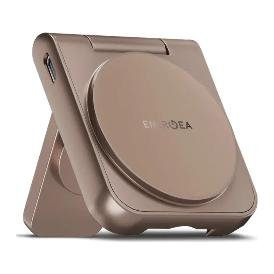 Energea MagDuo 2in1 Katlanabilir 15W Telefon ve 2.5W Saat Masaüstü Hızlı Şarj Standı - Gold