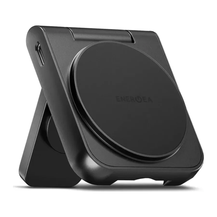 Energea MagDuo 2in1 Katlanabilir 15W Telefon ve 2.5W Saat Masaüstü Hızlı Şarj Standı - Koyu Gri