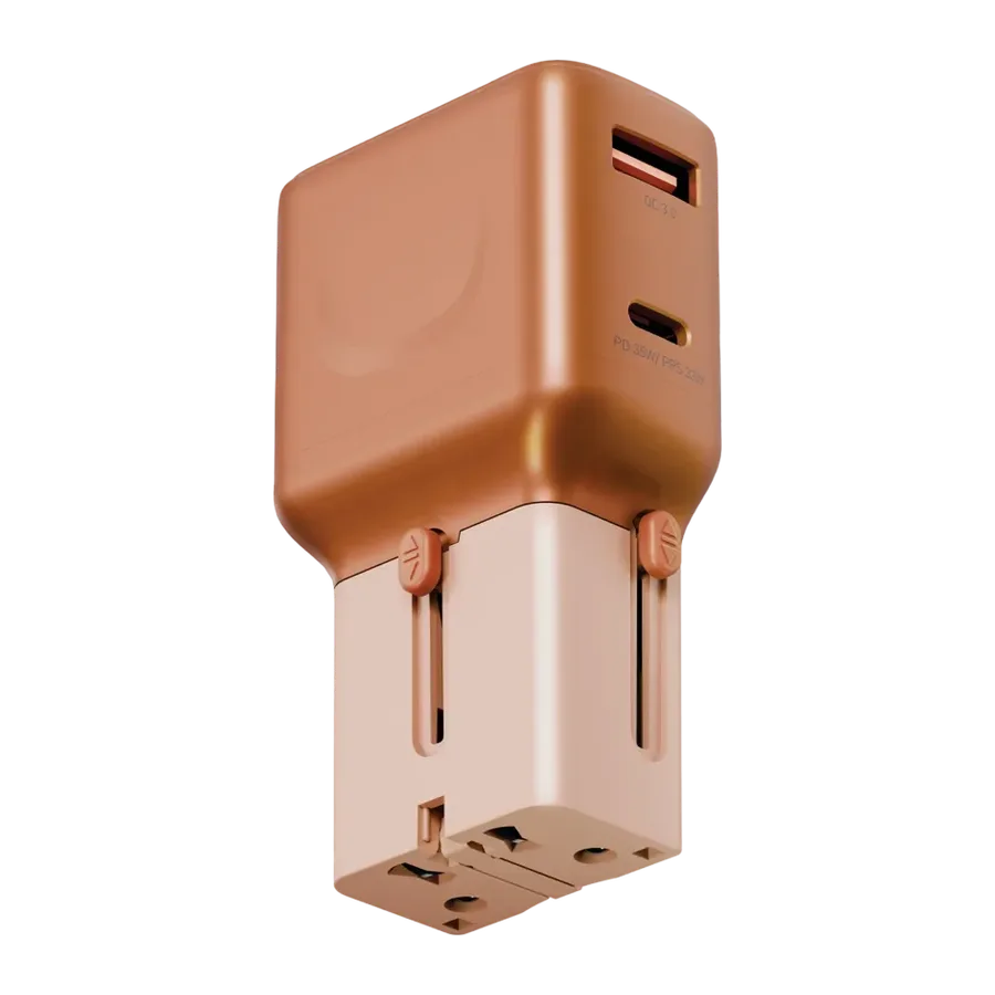 Energea TravelGo 35W 1 Adet Type-C 35W ve 1 Adet 18W USB Çıkışlı PD Hızlı Şarj Aleti - Turuncu