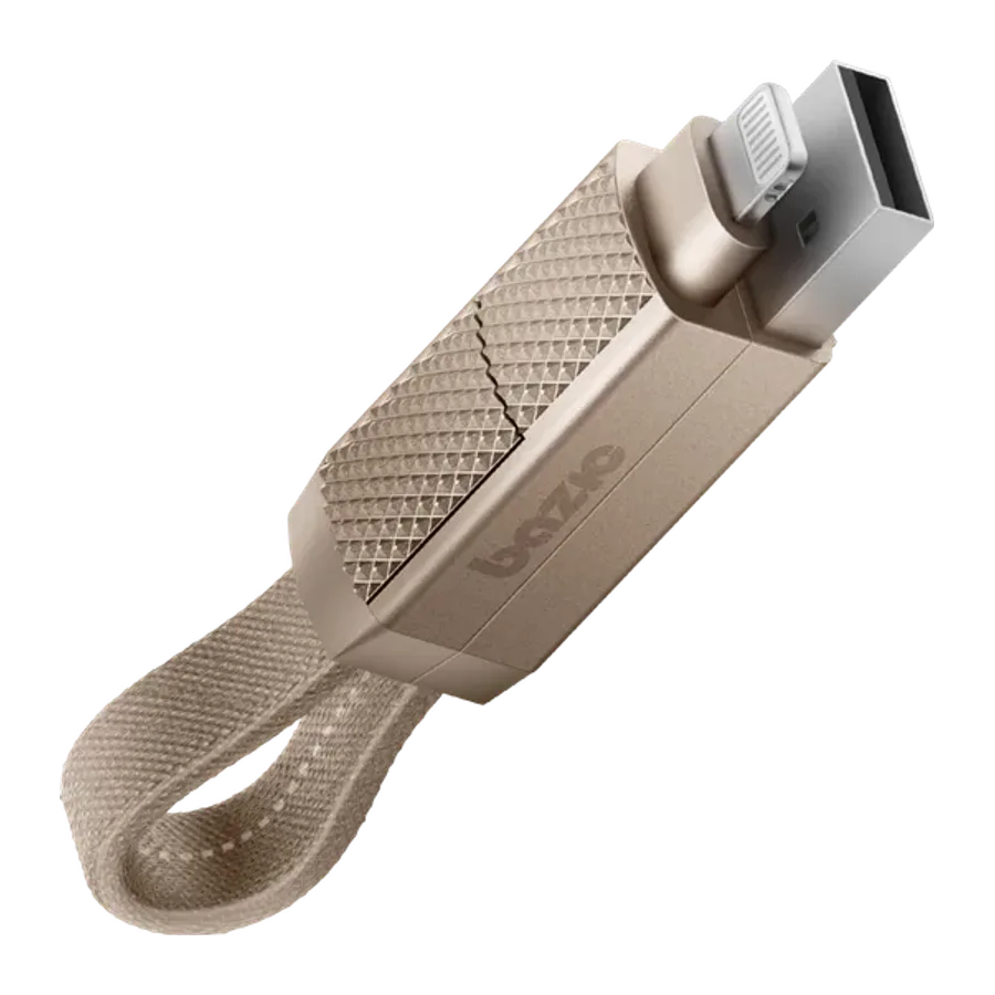 Energea X Bazic GoCharge AluCable 4in1 60W PD Destekli Şarj ve Data Kablosu - Gold