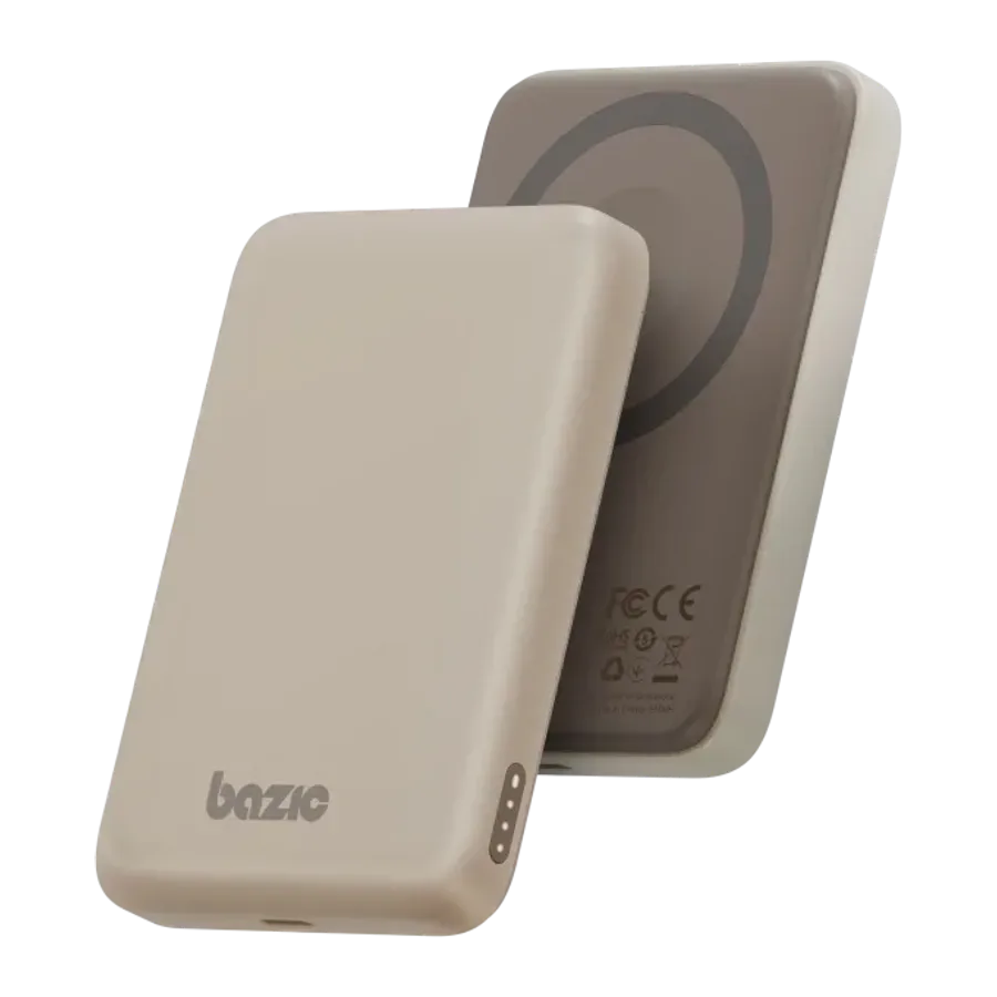 Energea X Bazic GoPower Snap 5K 3in1 5.000 mAh 20W PD Kablolu ve 15W Kablosuz Hızlı Şarj Magsafe Powerbank - Kahverengi