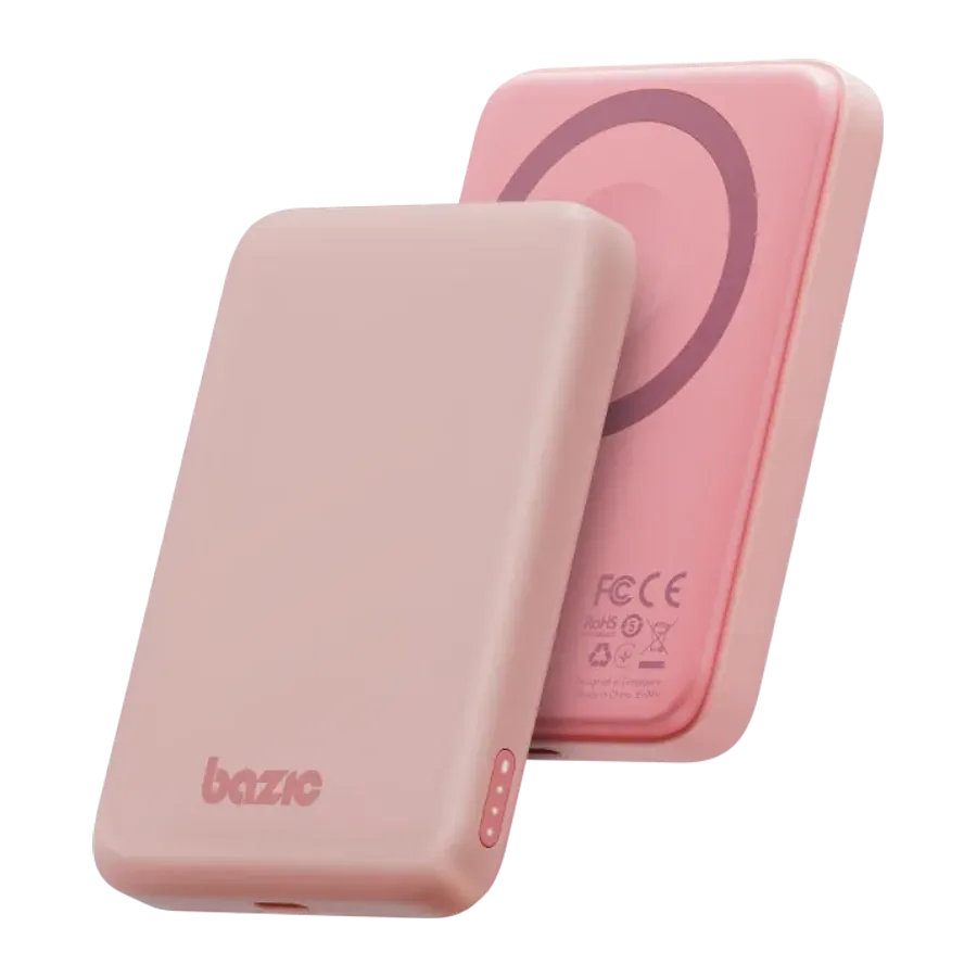 Energea X Bazic GoPower Snap 5K 3in1 5.000 mAh 20W PD Kablolu ve 15W Kablosuz Hızlı Şarj Magsafe Powerbank - Pembe