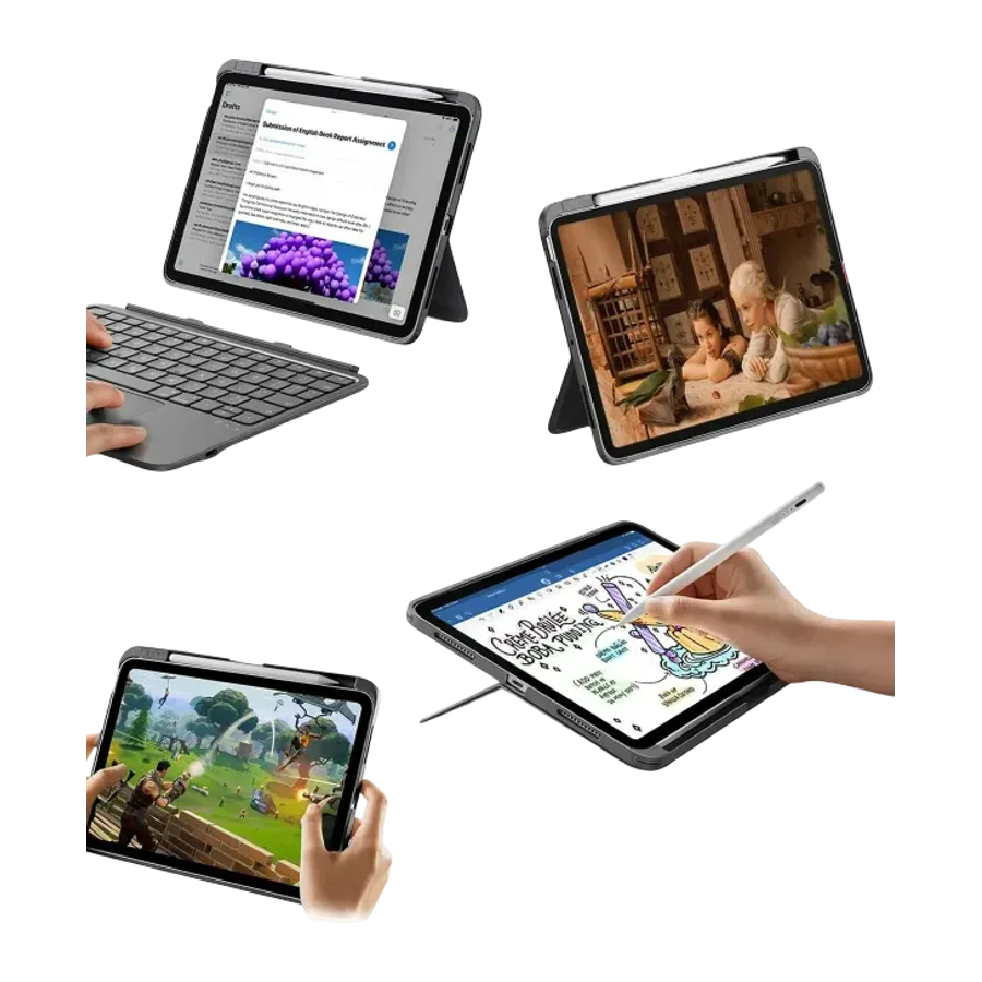 ESR Apple iPad 2025 10.9 10.Nesil (A16) Flex Klavyeli Tablet Kılıfı - Koyu Gri - görsel 5