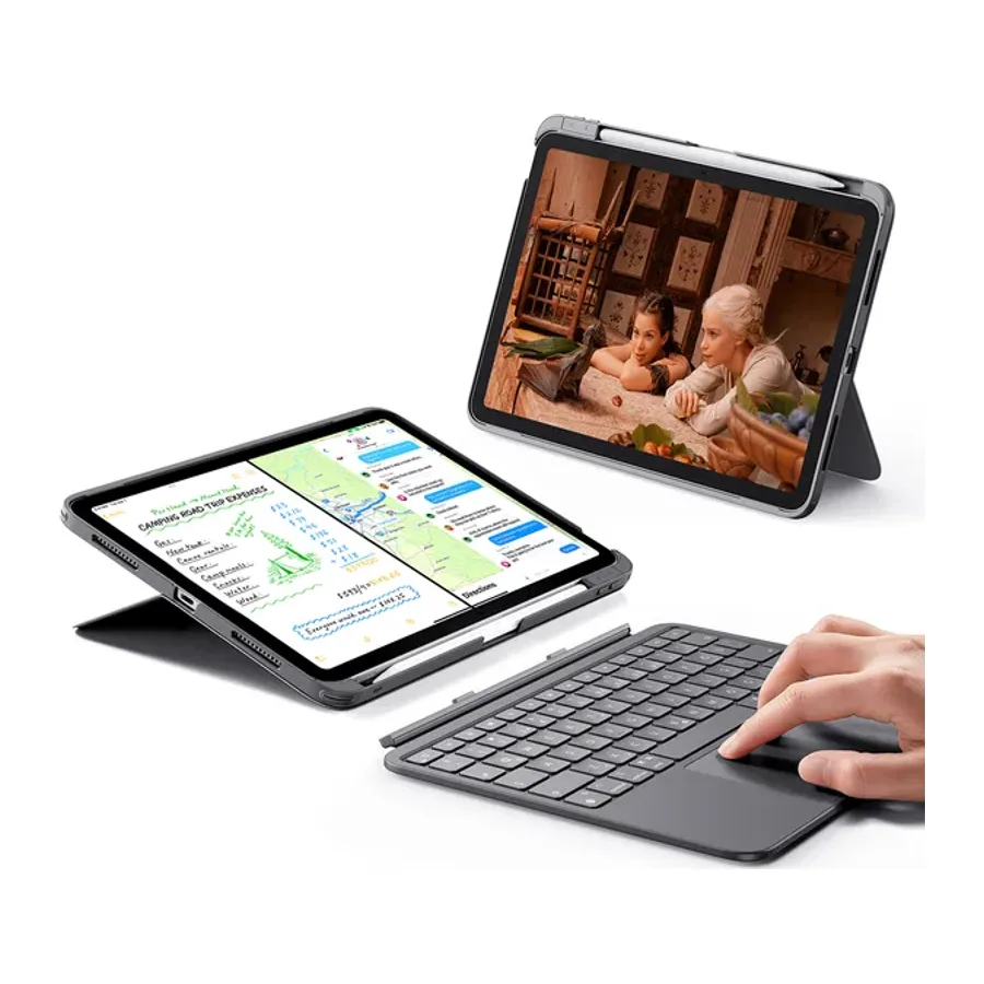 ESR Apple iPad Air 11 (2024) Flex Klavyeli Tablet Kılıfı - Gri