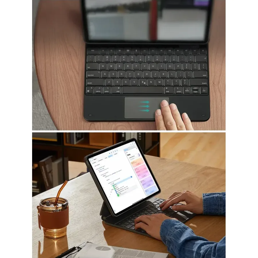 ESR Apple iPad Pro 11 (2024) Rebound Manyetik Klavyeli 360 Tablet Kılıfı - Siyah - görsel 4