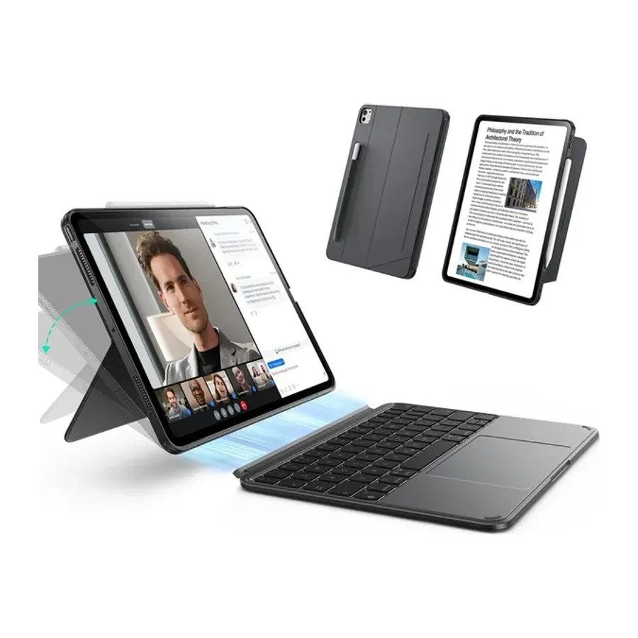 ESR Apple iPad Pro 11 (2024) Shift Manyetik Klavyeli Tablet Kılıfı - Koyu Gri