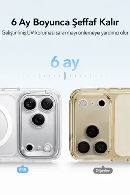 ESR Apple iPhone 18 Pro Max/17 Pro Max Classic Hybrid Magsafe Standlı Kapak - Şeffaf - görsel 4