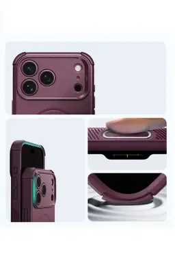 ESR Apple iPhone 18 Pro Max/17 Pro Max Cyber Tough Magsafe Kapak - Bordo - görsel 4