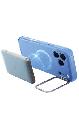 ESR Apple iPhone 18 Pro Max/17 Pro Max Cyber Tough Magsafe Stantlı Kapak - Açık Mavi - görsel 3