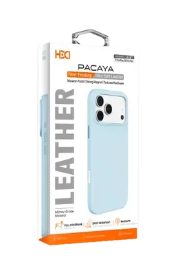 HDD Apple iPhone 18 Pro Max/17 Pro Max HBC-475 Pacaya Deri Kapak - Açık Mavi - görsel 4