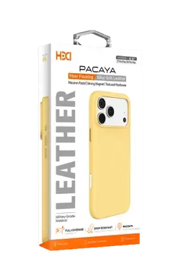 HDD Apple iPhone 18 Pro Max/17 Pro Max HBC-475 Pacaya Deri Kapak - Sarı - görsel 4