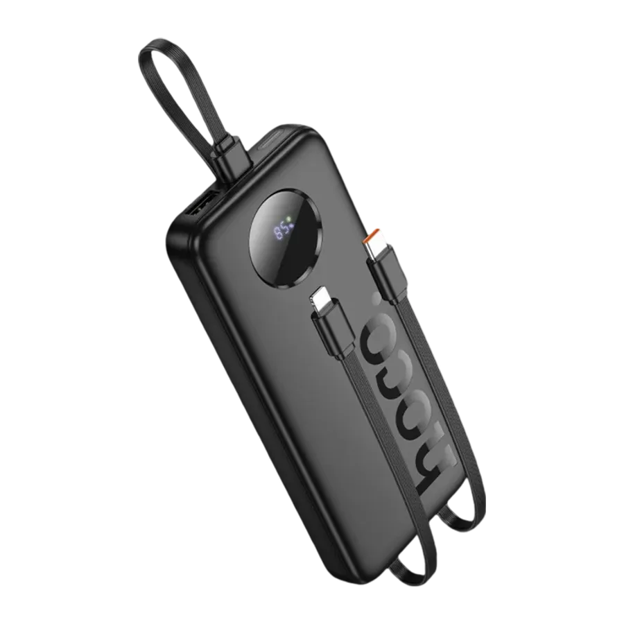 Hoco. J132 Sabio 10.000mAh PD20W Dahili 3 Kablolu Hızlı Şarj Powerbank - Siyah