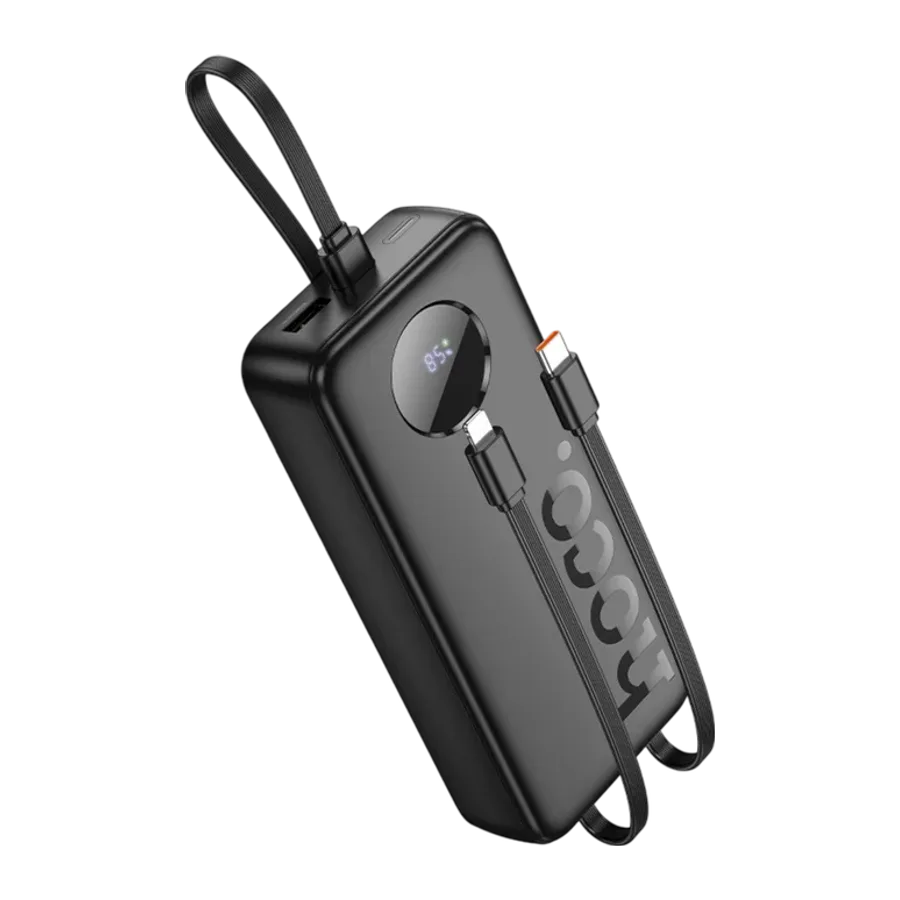 Hoco. J132A Sabio 20.000mAh PD20W Dahili 3 Kablolu Hızlı Şarj Powerbank - Siyah