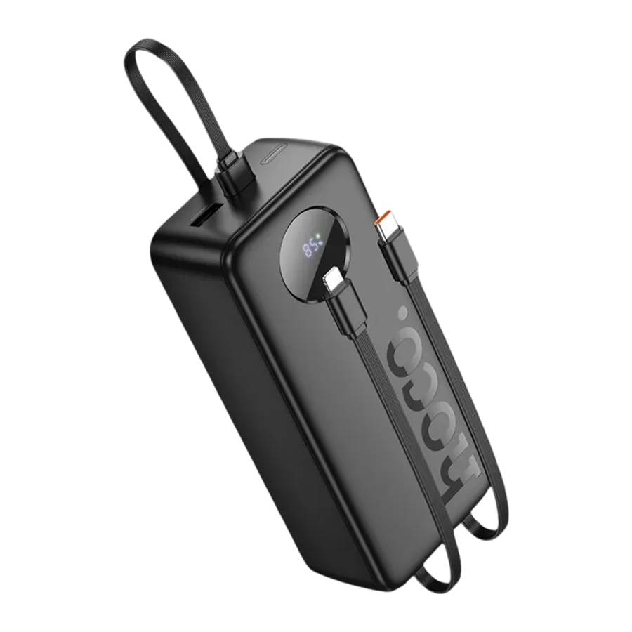 Hoco. J132B Sabio 30.000mAh PD20W Dahili 3 Kablolu Hızlı Şarj Powerbank - Siyah