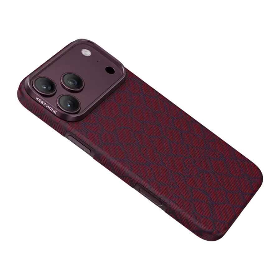 Keephone Apple iPhone 18 Pro Max/17 Pro Max Drakon Aramid Magsafe Kapak - Bordo - görsel 2