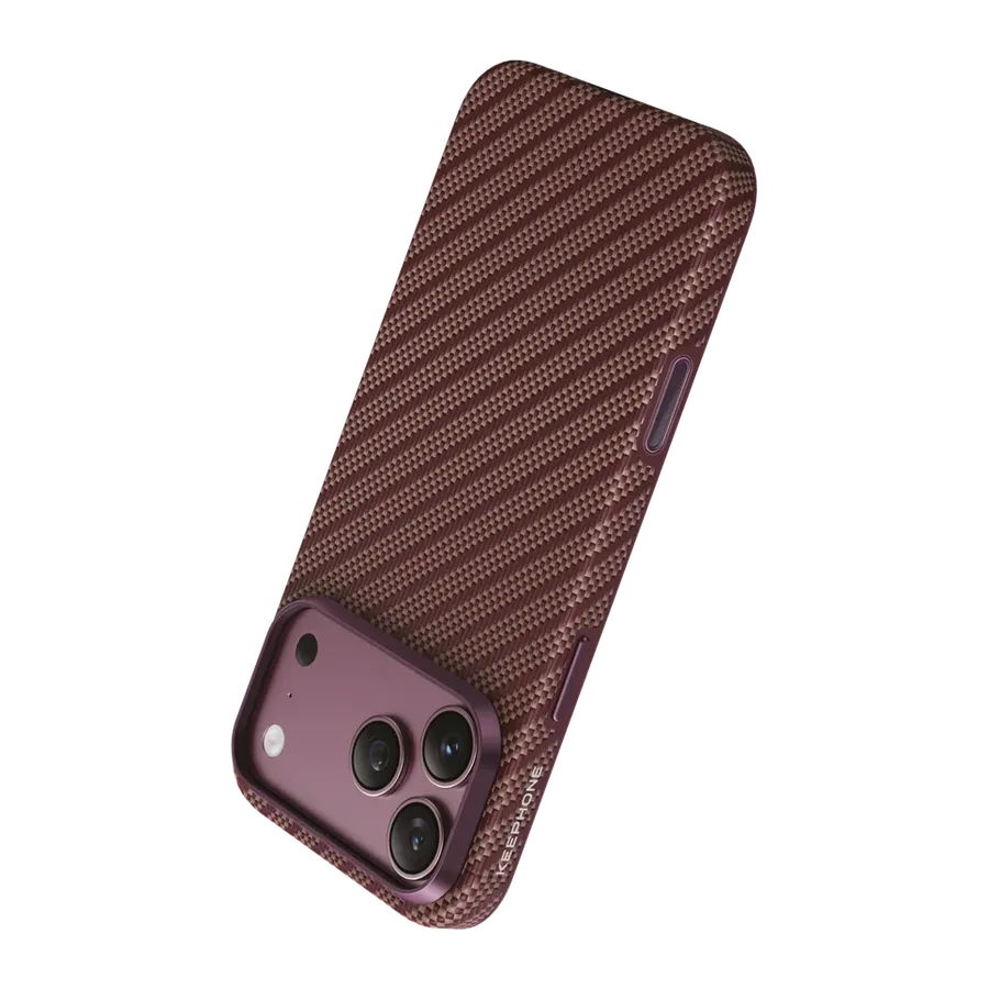 Keephone Apple iPhone 18 Pro Max/17 Pro Max Mono Aramid Fiber Magsafe Kapak - Bordo - görsel 3
