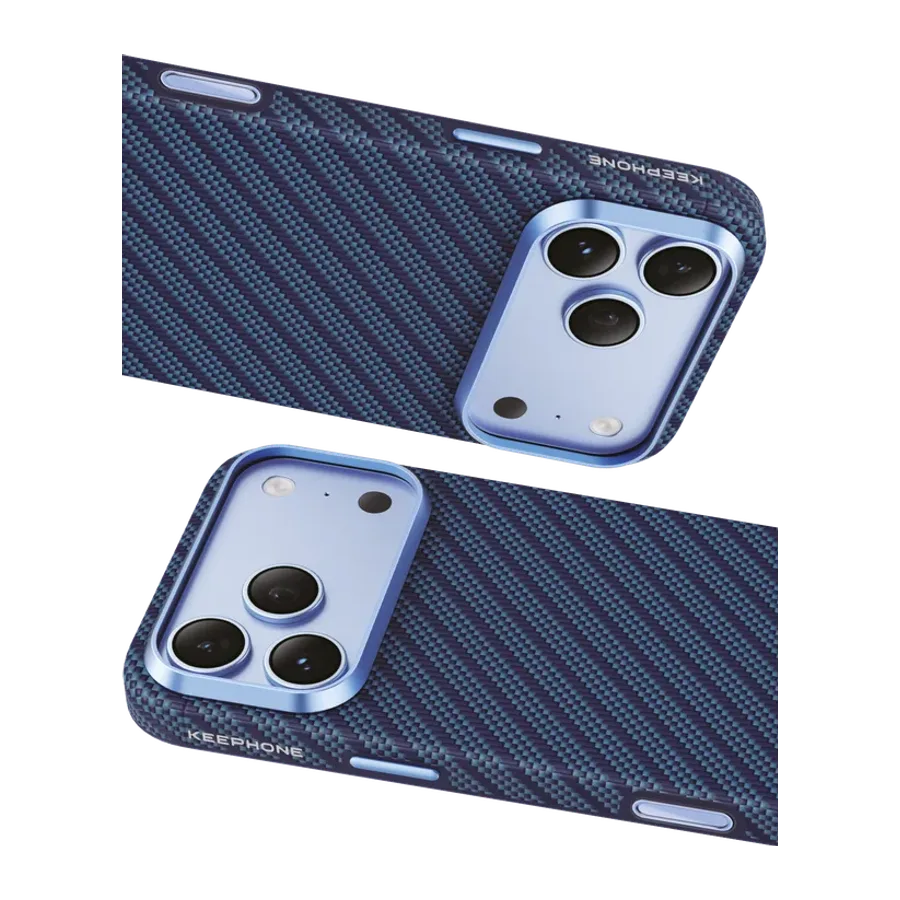 Keephone Apple iPhone 18 Pro Max/17 Pro Max Mono Aramid Fiber Magsafe Kapak - Koyu Mavi - görsel 2
