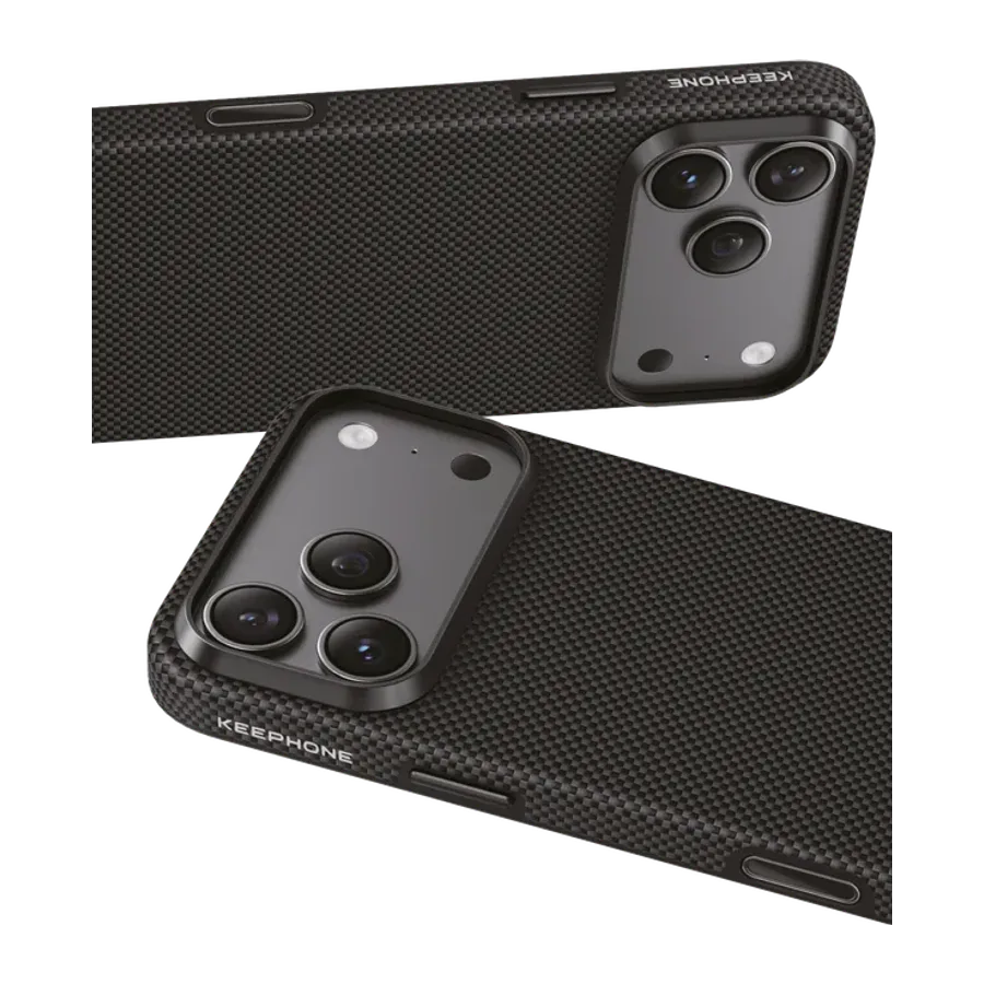 Keephone Apple iPhone 18 Pro Max/17 Pro Max Mono Aramid Fiber Magsafe Kapak - Black Plain - görsel 2