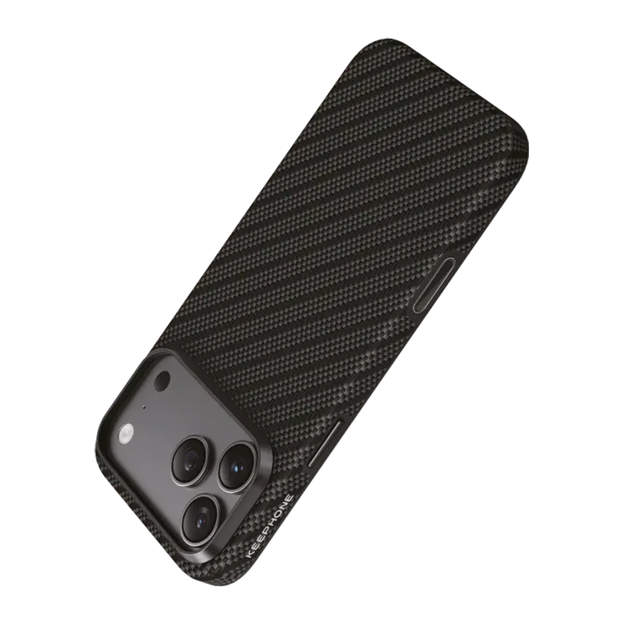 Keephone Apple iPhone 18 Pro Max/17 Pro Max Mono Aramid Fiber Magsafe Kapak - Siyah - görsel 3