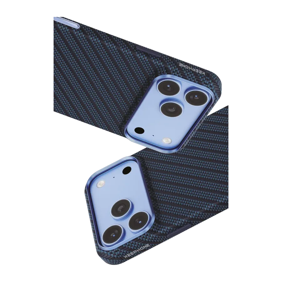 Keephone Apple iPhone 18 Pro Max/17 Pro Max Titan Aramid Fiber Magsafe Kapak - Lacivert - görsel 2