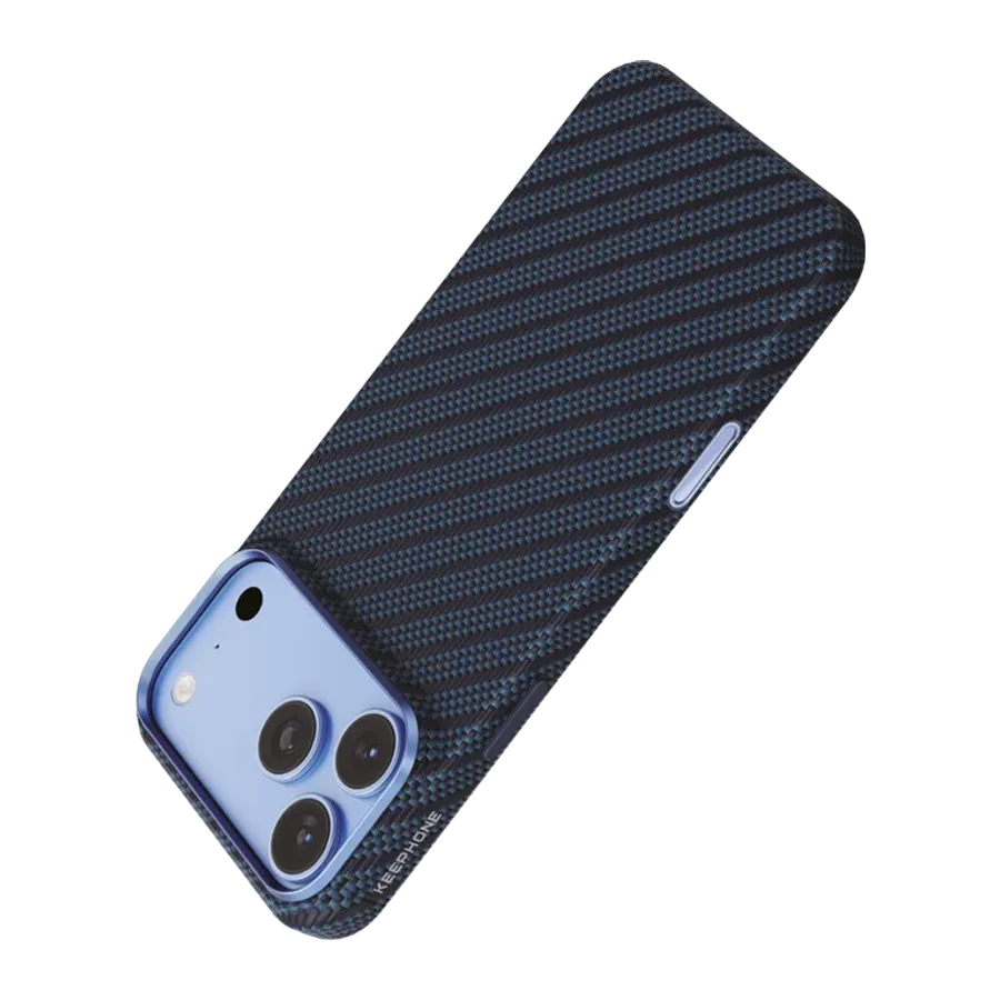 Keephone Apple iPhone 18 Pro Max/17 Pro Max Titan Aramid Fiber Magsafe Kapak - Lacivert - görsel 3