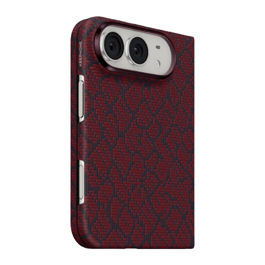 Keephone Apple iPhone Duo Drakon Aramid Magsafe Kapak - Bordo