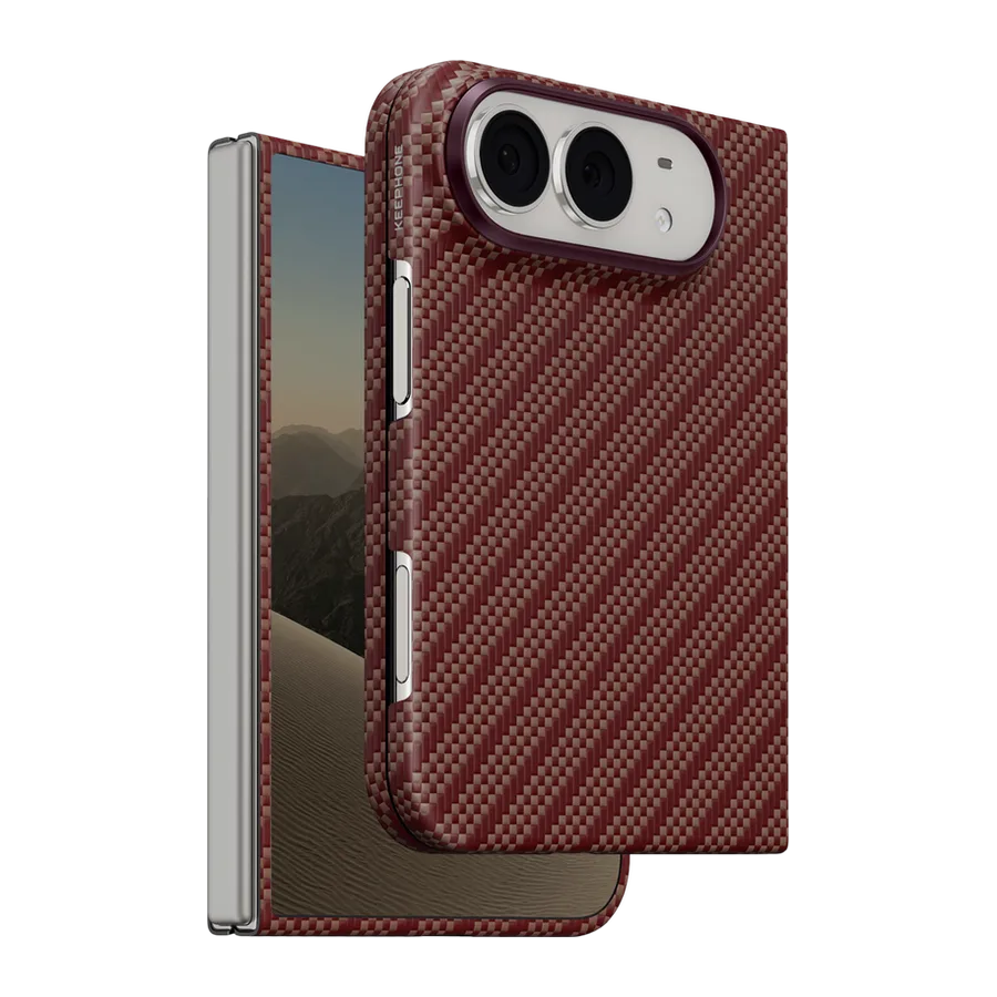 Keephone Apple iPhone Duo Kevlar Robin Magsafe Kılıf - Bordo