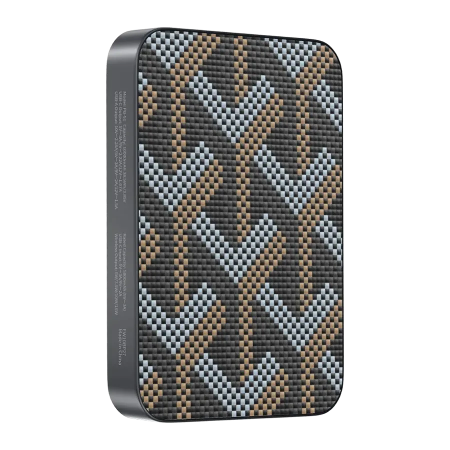 Keephone PB51 Brendy Kevlar 10.000 mAh 22.5W USB 20W Type-C ve 15W Kablosuz Şarj Destekli Magsafe Powerbank - Gümüş