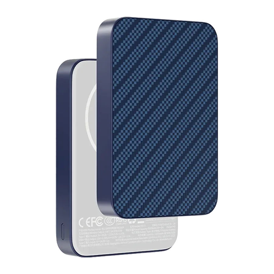 Keephone PB51 Brendy Kevlar 10.000 mAh 22.5W USB 20W Type-C ve 15W Kablosuz Şarj Destekli Magsafe Powerbank - Lacivert