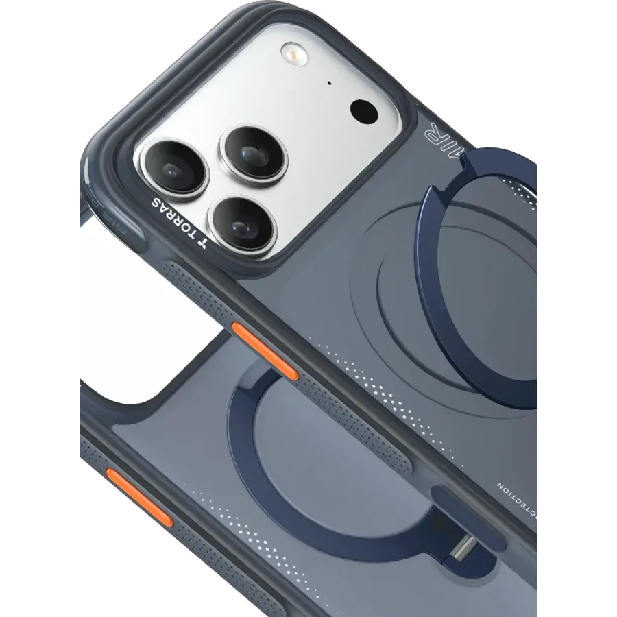 Torras Apple iPhone 17 Pro Max/18 Pro Max O Stand Spin Air Serisi Magsafe Kılıf - Lacivert - görsel 2