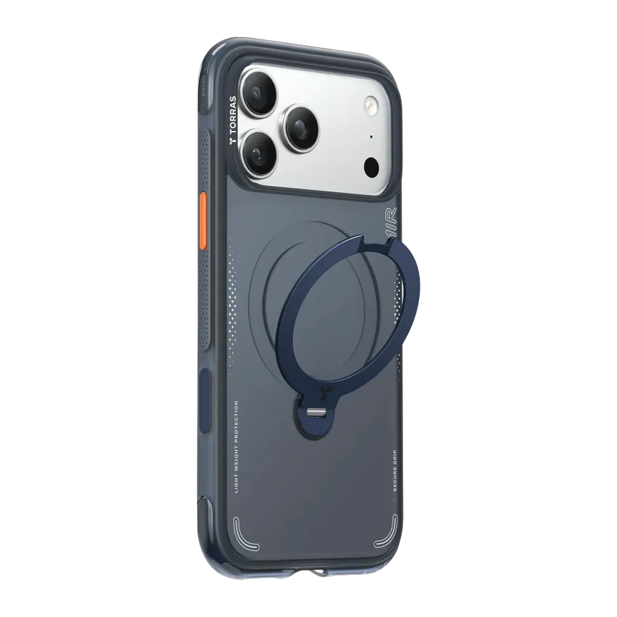Torras Apple iPhone 17 Pro Max/18 Pro Max O Stand Spin Air Serisi Magsafe Kılıf - Lacivert - görsel 3