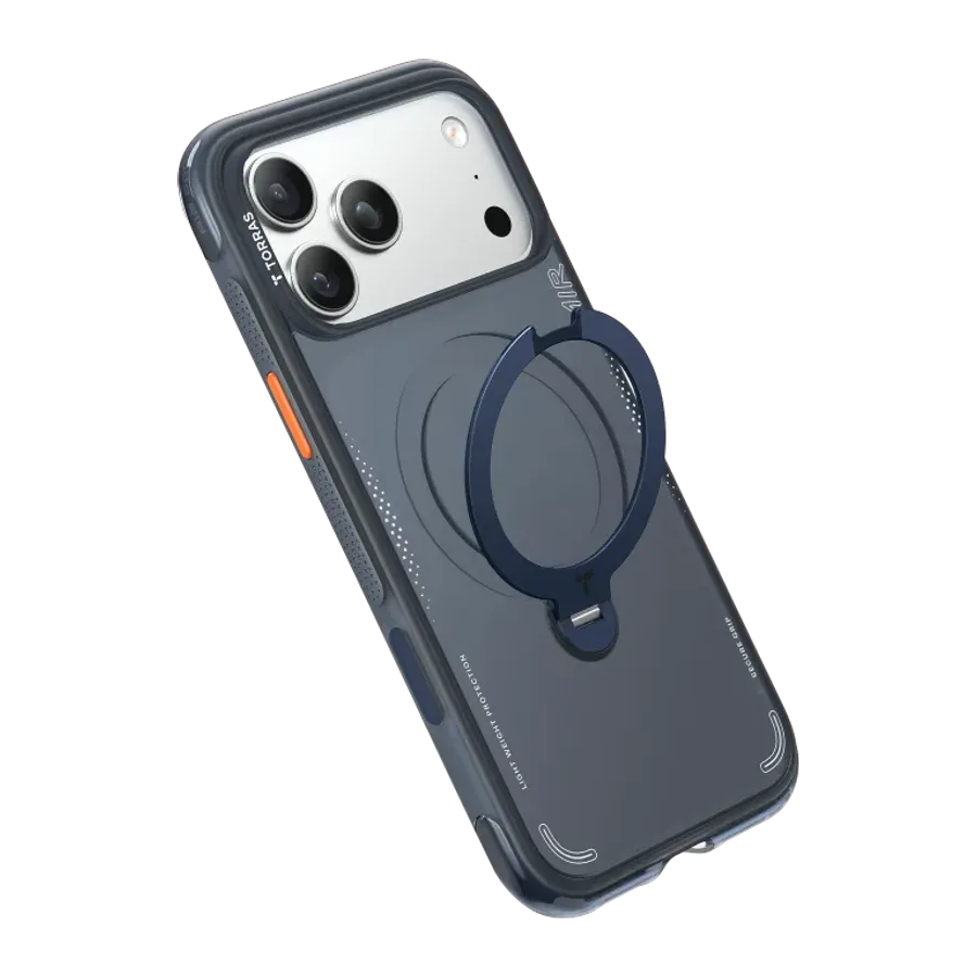 Torras Apple iPhone 17 Pro Max/18 Pro Max O Stand Spin Air Serisi Magsafe Kılıf - Lacivert - görsel 4