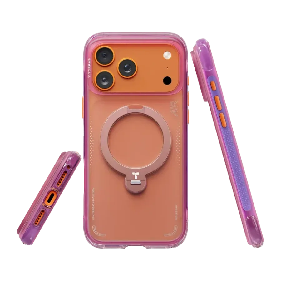 Torras Apple iPhone 17 Pro Max/18 Pro Max O Stand Spin Air Serisi Magsafe Kılıf - Pembe - görsel 2