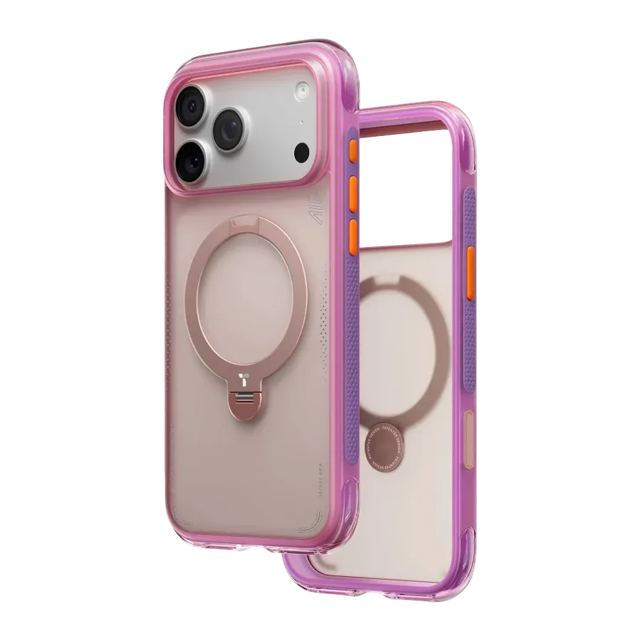 Torras Apple iPhone 17 Pro Max/18 Pro Max O Stand Spin Air Serisi Magsafe Kılıf - Pembe - görsel 3