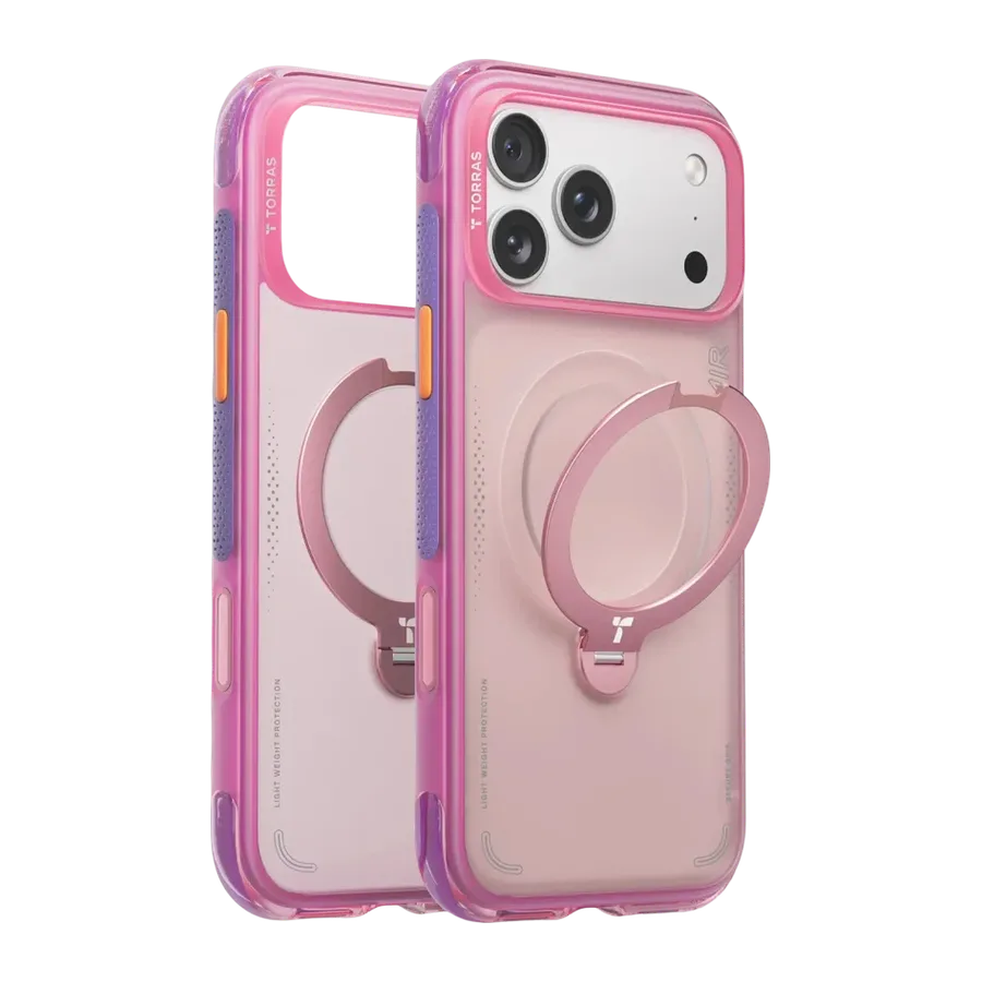 Torras Apple iPhone 17 Pro Max/18 Pro Max O Stand Spin Air Serisi Magsafe Kılıf - Pembe — 1. görsel