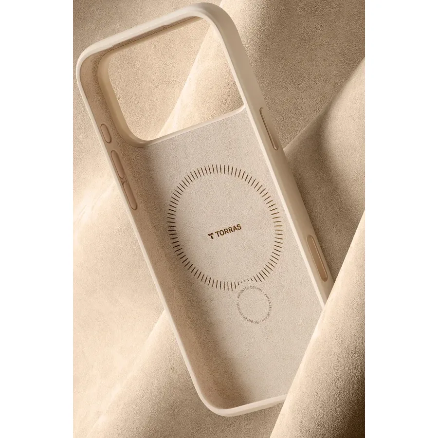 Torras Apple iPhone 17 Pro Max/18 Pro Max O Stand Spin Silicone Serisi Magsafe Kılıf - Krem - görsel 6
