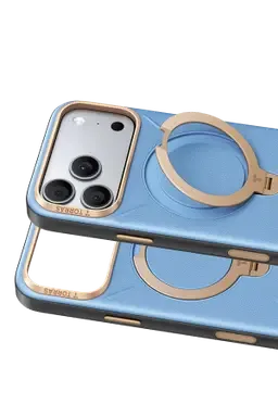Torras Apple iPhone 18 Pro Max/17 Pro Max O Stand Spin VegSkin Serisi Magsafe Kılıf - Açık Mavi - görsel 3