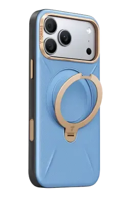 Torras Apple iPhone 18 Pro Max/17 Pro Max O Stand Spin VegSkin Serisi Magsafe Kılıf - Açık Mavi - görsel 2