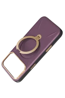 Torras Apple iPhone 18 Pro Max/17 Pro Max O Stand Spin VegSkin Serisi Magsafe Kılıf - Bordo - görsel 5