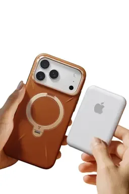 Torras Apple iPhone 18 Pro Max/17 Pro Max O Stand Spin VegSkin Serisi Magsafe Kılıf - Kahverengi - görsel 4