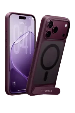 Torras Apple iPhone 18 Pro Max/17 Pro Max Ostand L1 Standlı Magsafe Kapak - Bordo — 1. görsel