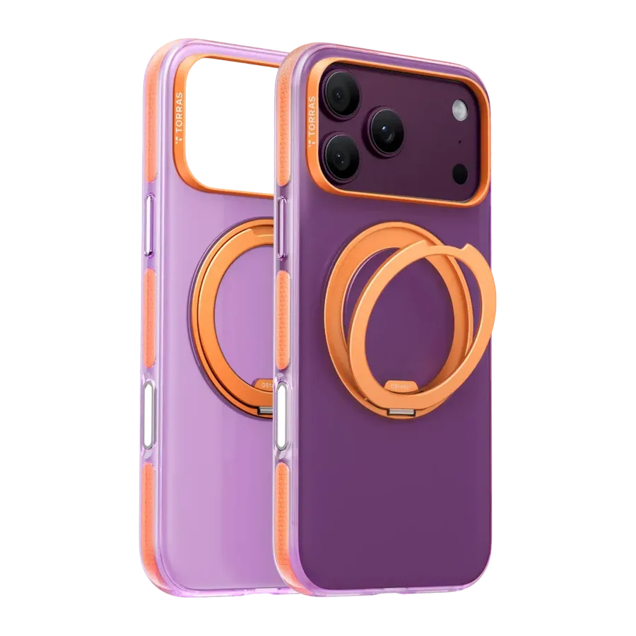 Torras Apple iPhone 18 Pro Max/17 Pro Max Ostand O3 Hue Standlı Magsafe Kapak - Pembe-Sarı